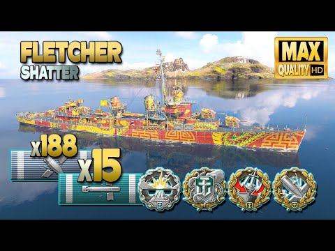 Destroyer Fletcher: MVP on map Shatter - World of Warships