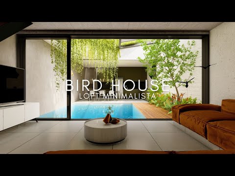 LOFT  DE 6,5X16 METROS COM PISCINA INTERNA - MINIMALISTA - BIRD HOUSE