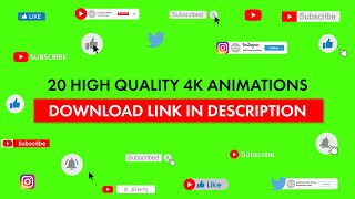 Top 20 Green Screen YouTube Animated Assets - Subs