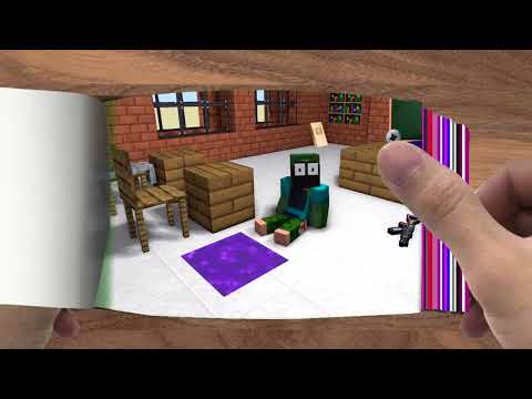 FLIPBOOK   Monster School  VISITING HORROR SCP 087 STAIR   Minecraft Animation018