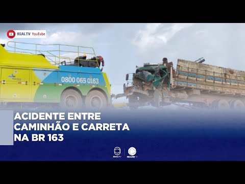 26/04/24 - ACIDENTE ENTRE CARRETA E CAMINHÃO DEIXA UM FERIDO NA BR-163 ENTRE LUCAS E SORRISO