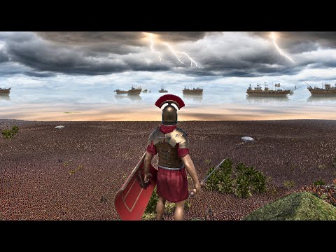 THE TROLL KING MAKES A LANDING  ROMAN BEACH WITH TESLA TANKS - Epic Battle Simulator 2 - UEBS 2
