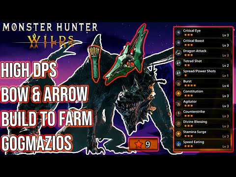 MH Wilds Elemental bow build to farm GOGMAZIOS | Full Hunt Walkthrough |