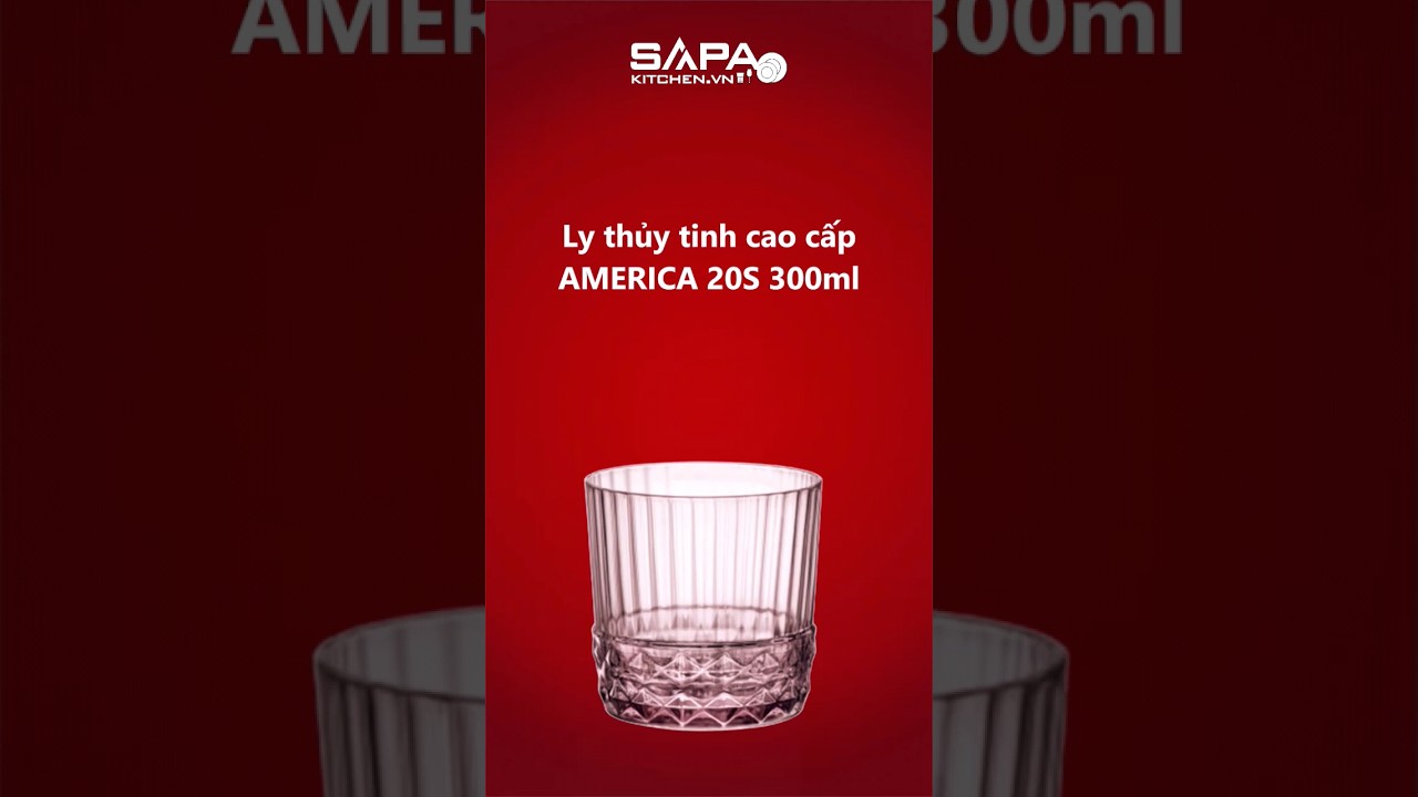 Ly thủy tinh cao cấp America 20s 30cl màu hồng