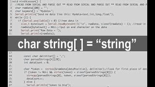 Download the video "Text String Tutorial in C Code!  Tutorial using Arduino, copy/move/parsing/etc..."