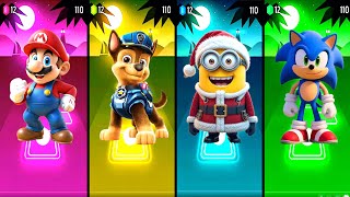 Mario 🆚 Paw Patrol 🆚 Minions 🆚 Sonic in Tiles Hop EDM Rush🎶