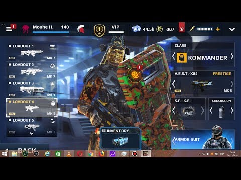 Modern Combat 5 Kommander New Tier 9 - AEST-X84 & SPIKE SHIELD GAMEPLAY