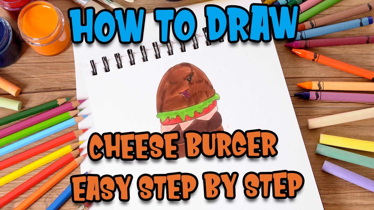 How To Draw Cheese Burger Easy step by step #shorts