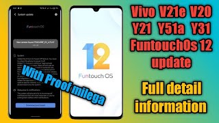 🔥Vivo V21E V20 Y21 Y51a and Y31 FuntouchOs12 update Android 12 Vivo V21E V20 Y21 Y51a Y31 new update