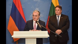 The joint press conference of the foreign ministers of Armenia and Lithuania