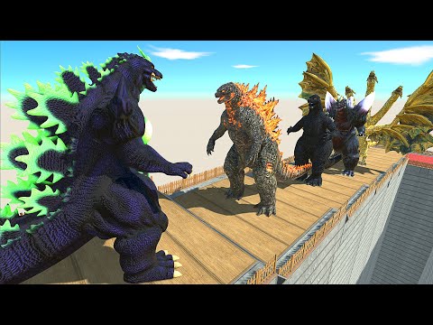 Super Godzilla Death Fall vs Ghidorah - Animal Revolt Battle Simulator