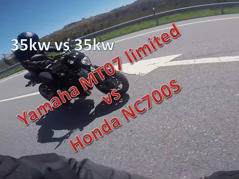 Thumbnail for Yamaha MT07 limited vs Honda NC700S by video, vide