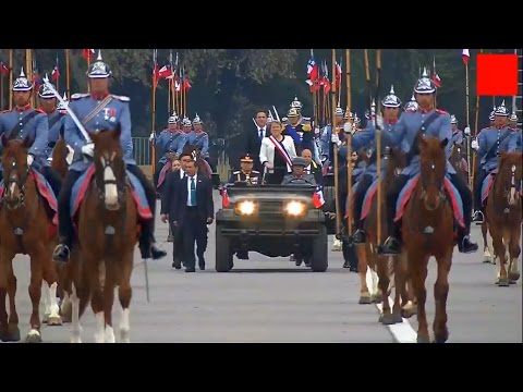 Gran Parada Militar Chile 2015 HD Llegada de Presidenta Michelle Bachelet