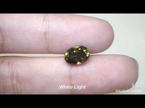 Alexandrite Colour Change, Green Brown Stone, 2.54CT Oval Flower Cut, Rare Gemstone, K016