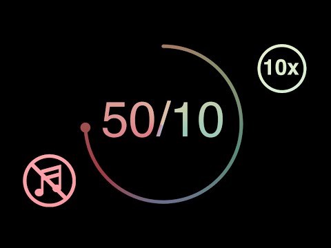 50 Minute Pomodoro Timer / 10 Minute Break - Pastel Dark Mode - Repeats 10x - Study & Focus Timer