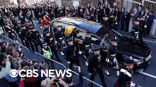 King Charles III leads Queen Elizabeth II&#39;s coffin procession in Edinburgh | full video
