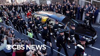 King Charles III leads Queen Elizabeth II&#39;s coffin procession in Edinburgh | full video