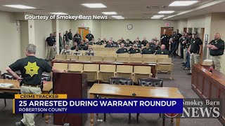 25 arrested during warrant roundup in Robertson County