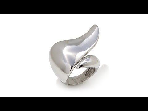 Stately Steel Stainless Steel HighPolish Abstract Ring