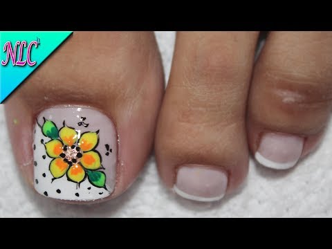 GIRASOL EN UÑAS PARA PRINCIPIANTES – UÑAS DE GIRASOL PARA PIES – FRENCH NAIL ART – NLC