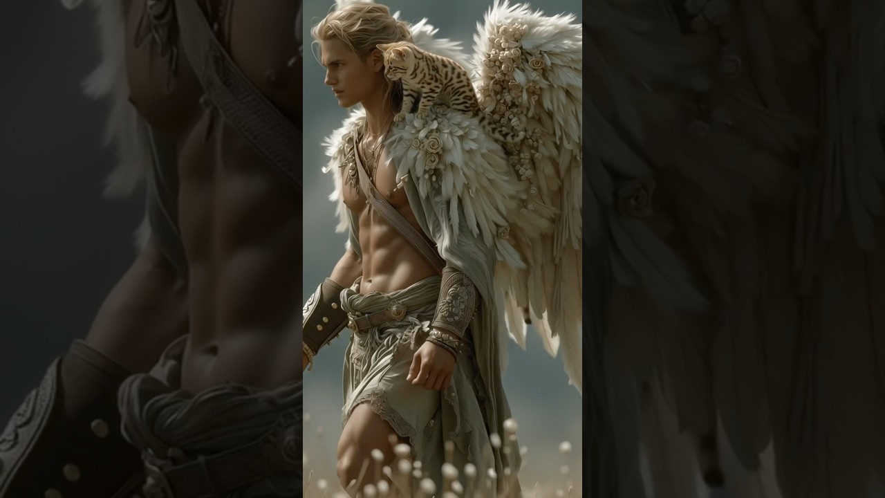 Archangels and Their Gentle Companions X🪽🤍 | A Gentle Healing Moment 🐾🌸#angel #archangels #aiart