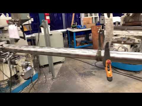 Sharpe Mixer.Keying big shaft on a small milling machine.