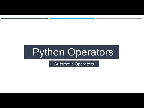 Python Fundamentals Chapter 2 L1 P1 Python Operators Arithmetic Operators