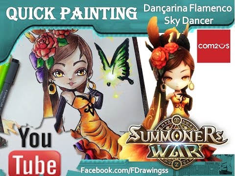 Quick Painting Dançarina Flamenco Sky Dancer  Jogo Summoners War
