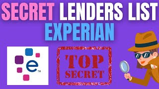 Experian Secret Lender List