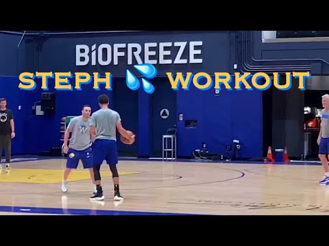 ? Stephen Curry ? workout (2of2) after Warriors practice, day b4 Lakers at Biofreeze inside Chase