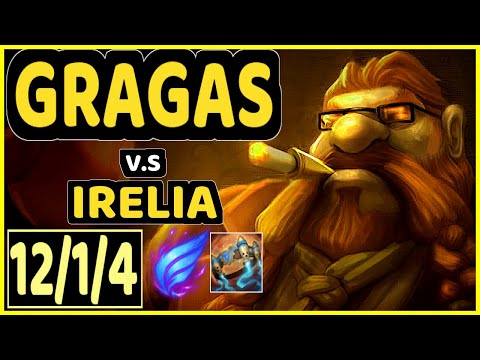 WHITEKNIGHT (GRAGAS) vs IRELIA - 12/1/4 KDA TOP GAMEPLAY - EUW Ranked GRANDMASTER