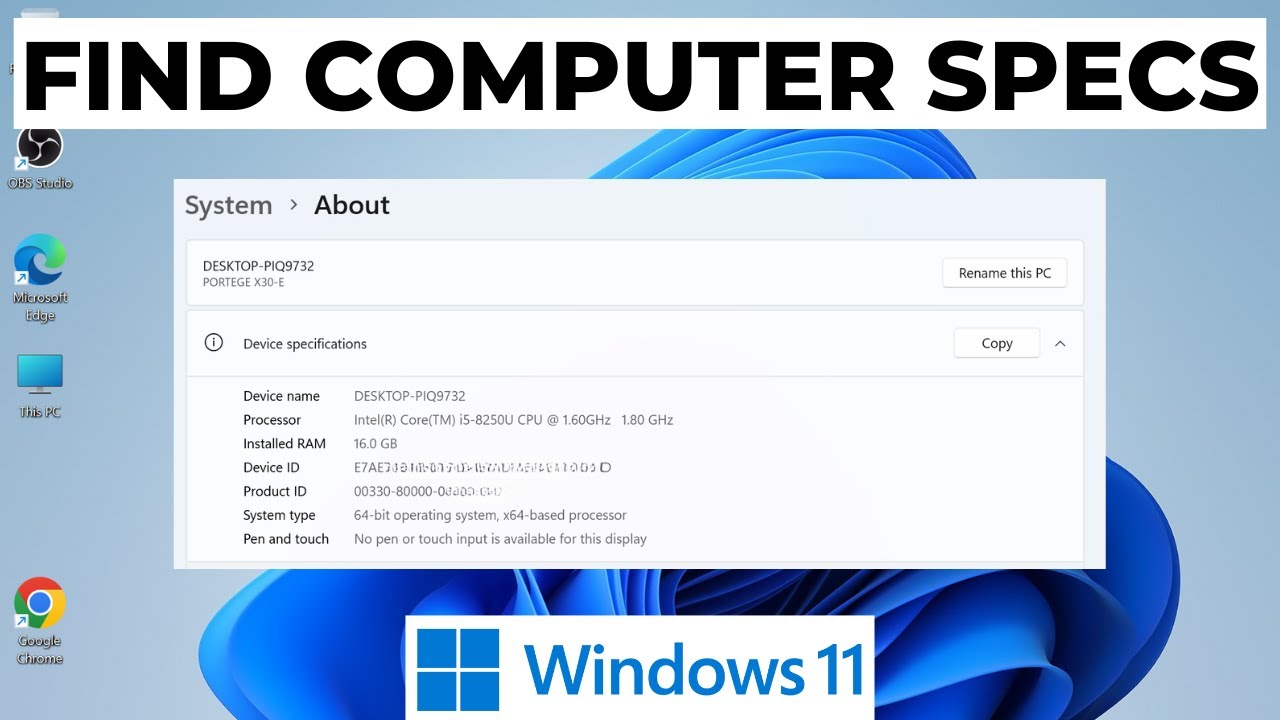 How to Find Computer Specs on Windows 11 2024
