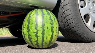 Crushing Crunchy & Soft Things by Car! - EXPERIMENT: WATERMELON VS CAR