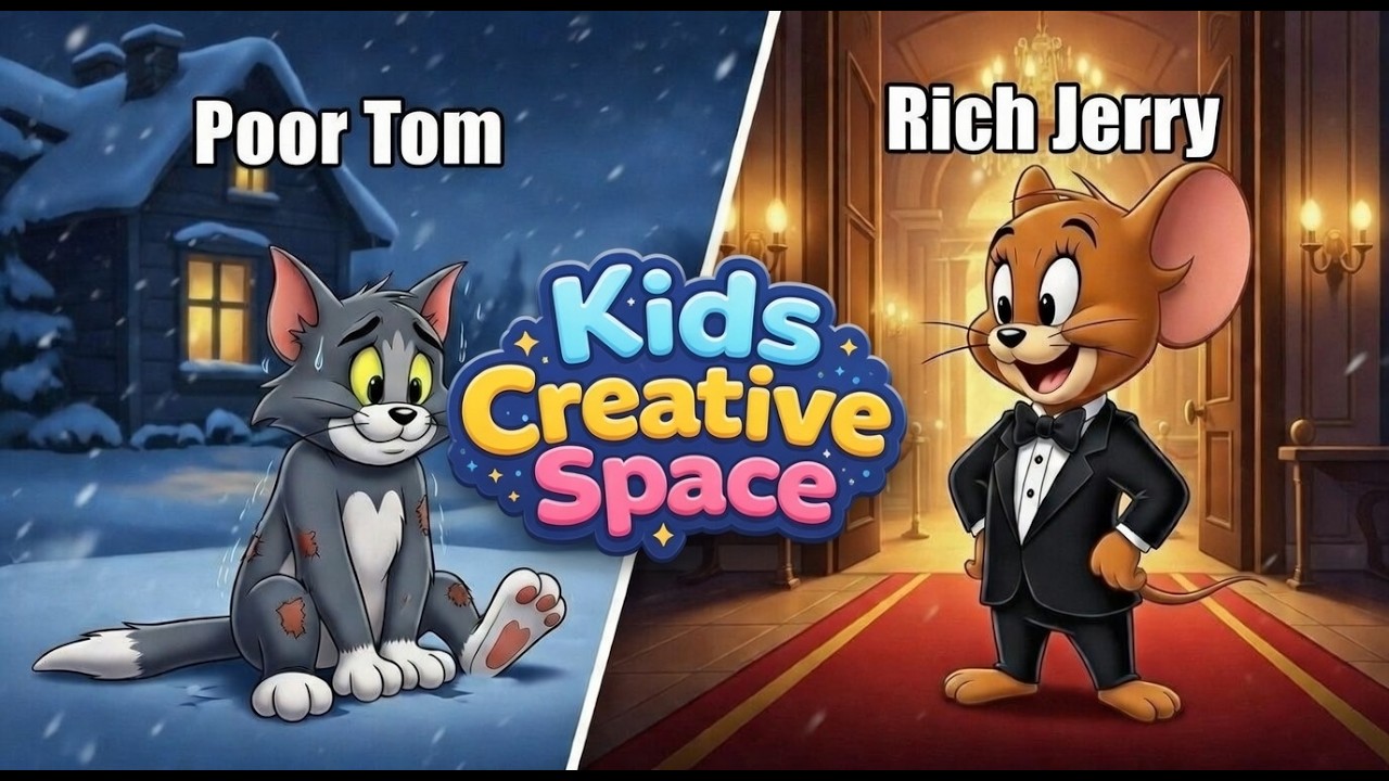 Poor Tom vs Rich Jerry 🐱❄️ Emotional Friendship Story | Kids Creative Space