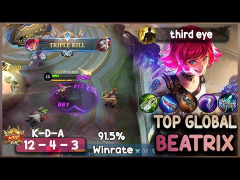 RIP SAVAGE! TOP GLOBAL BEATRIX 91% Winrate| MLBB GAMEPLAY BEATRIX| By third eye