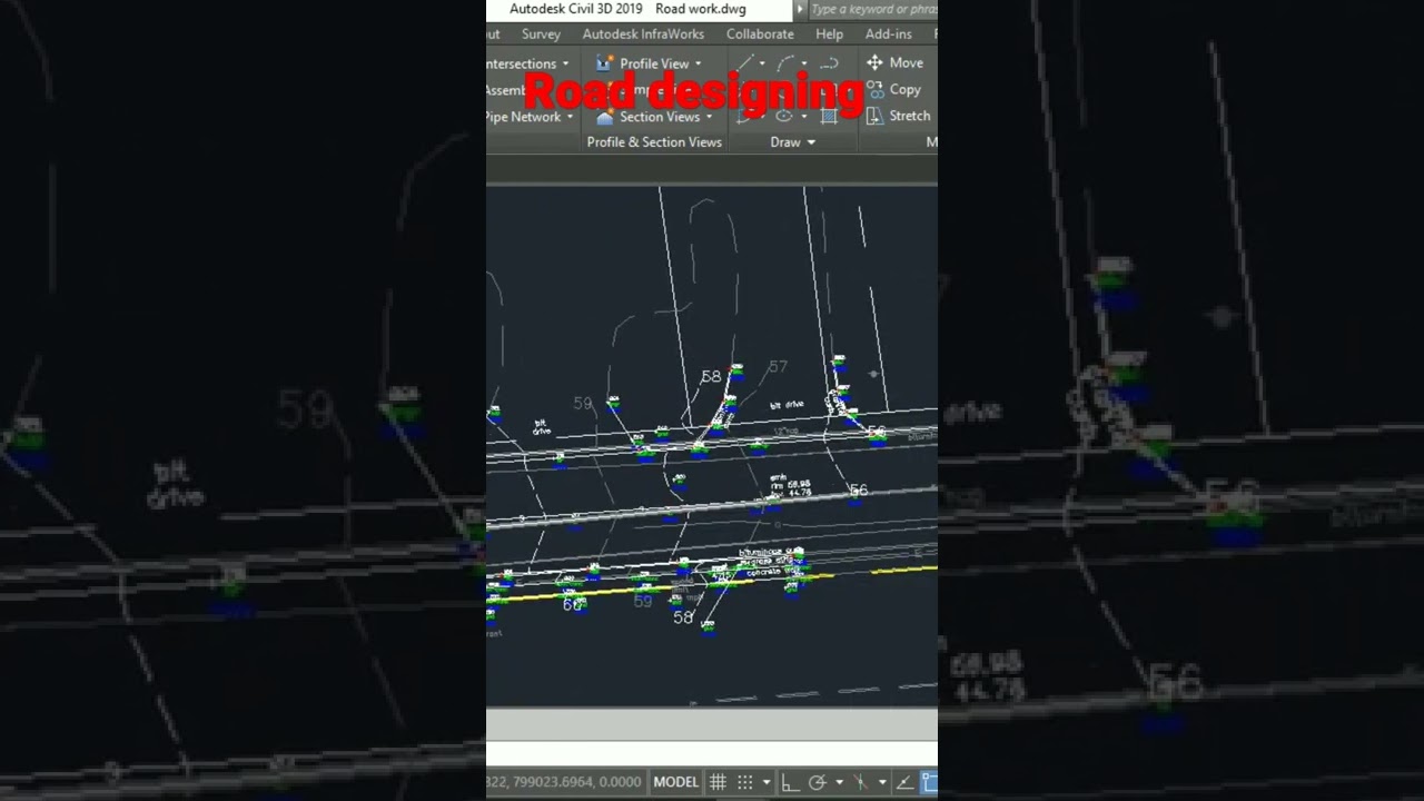 Road designing work in Autocad civil 3d