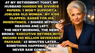My Husband Served Divorce Papers At My Retirement Party and My Kids Clapped. NOW They Begged Me Back