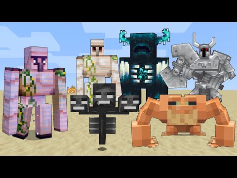 Enchanted Iron Golem Vs Warden, Ferrous Wroughtnaut, Mutant Frog, Iron golem, Wither