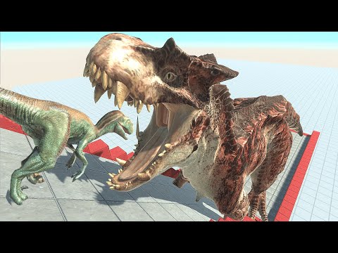 CARNOSAUR REX Eats Feeds Slow Motion (Carnivore Dinosaurs) - Animal Revolt Battle Simulator
