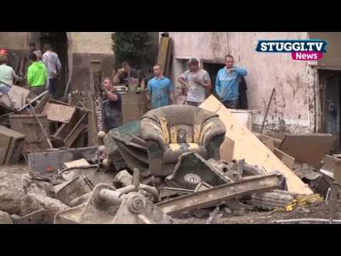Nach Unwetter: Aufräumarbeiten im zerstörten Braunsbach