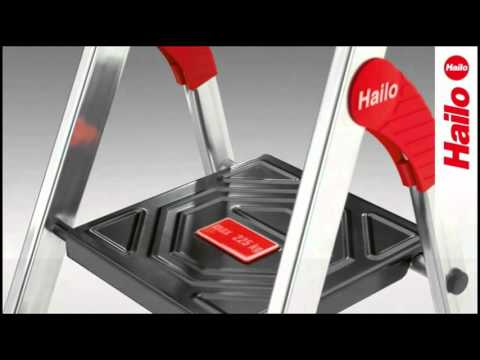 Leiter Hailo XXR 225, ChampionsLine aus Aluminium, Standhöhe 62cm, 4 Stufen