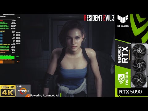 Resident Evil 3 Remake, Ray Tracing, Max Settings, 4K | RTX 5090 | R7 9800X3D 5.6GHz