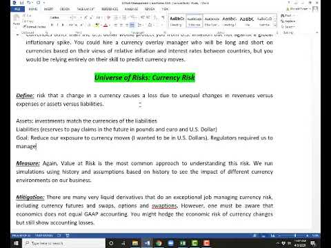 UTSA Risk Management Spring 2020 Class 20 Part 3