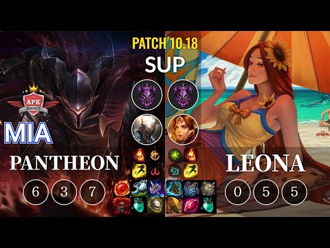 APK Mia Pantheon vs Leona Sup - KR Patch 10.18
