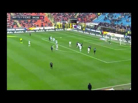 Fredy Guarin strong long-distance free kick vs Cagliari (23.02.2014)
