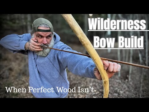 Wilderness Bow Build - When Perfect Wood Isn't #survival #archery #bow #bowandarrow #primitiveskills