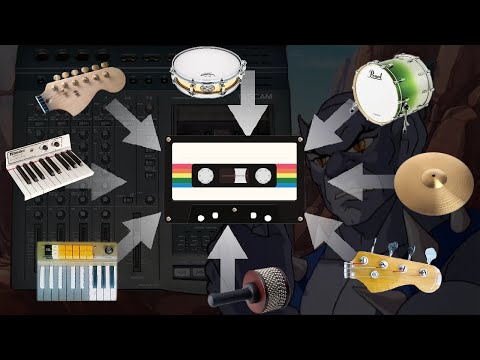Recording 8 tracks on a 4 track cassette | Tascam 424 Mk II tutorial  | Making Panthro's theme