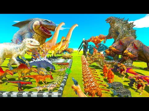 King Shark vs Godzilla | Carnivore Dinosaurs Fights Fantasy - Animal Revolt Battle Simulator