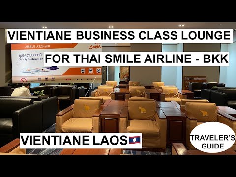 SALA DE CLASSE BUSINESS AEROPORTO DE VIENTIANE E VÔO DE BANGKOK