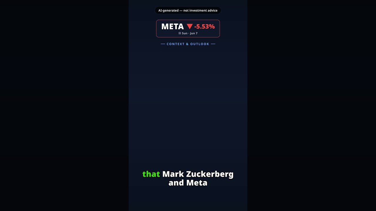 Why Is Meta Platforms Stock Tumbling Today? META -5.53% (Jun 7) — AI Spending Concerns